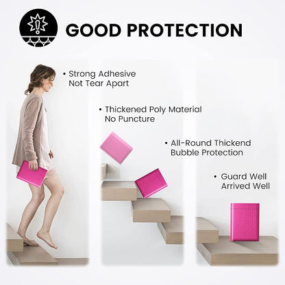 Fuxury Bubble Mailers 6x10" 100 Pack Pink Thick Padded Envelopes Usable Size - Image 6