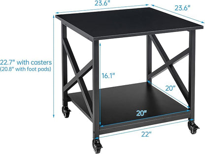 Fannova 2 Tier Large Printer Stand, 23.6 x 23.6 x 22.6 Inches Square Printer - Image 3