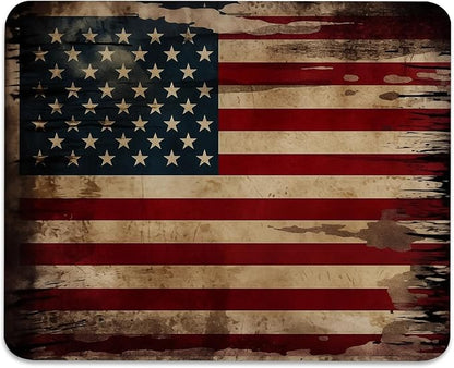 Vintage American Flag Mouse Pad by Eiszuso