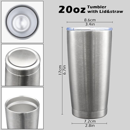 AIANJI 20oz Tumbler Bulk Stainless Steel Tumblers with Lid Vacuum Insulated Double Wall Travel Coffee Mug Powder Coated Tumbler Cup for Hot and Cold Drinks(Stainless Steel, 12 pack) - Image 5