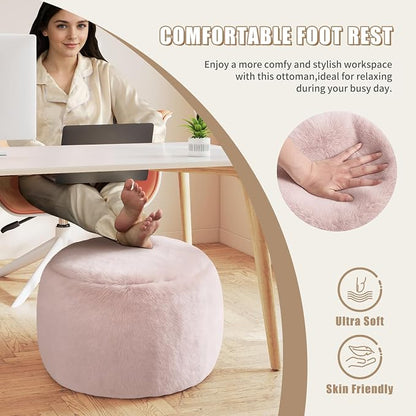 Gericco Round Stuffed Pouf Ottoman - Image 5