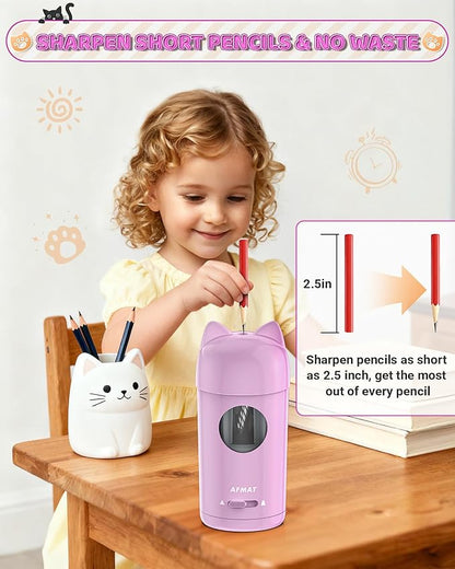 AFMAT Electric Pencil Sharpener, Automatic Pencil Sharpener, Auto in & Out - Image 4