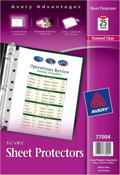 Avery Diamond Clear Heavyweight Sheet Protectors by Avery