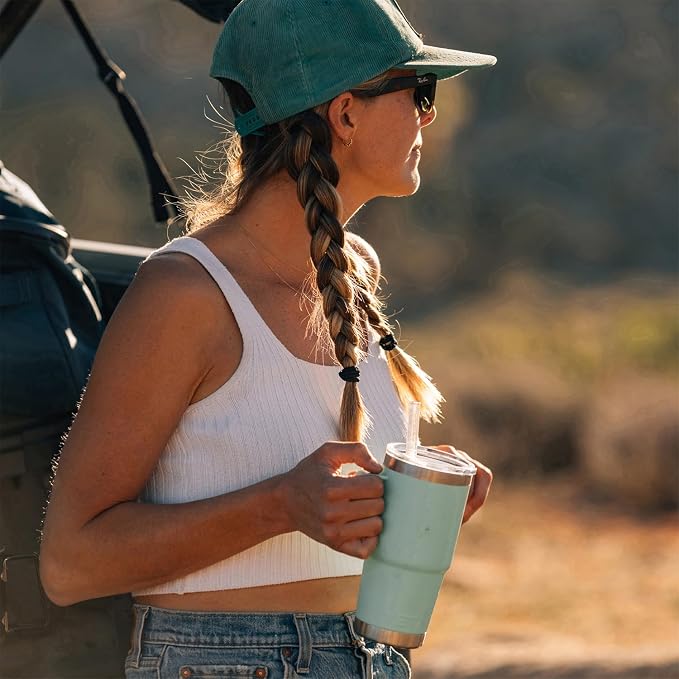 YETI Rambler 25 oz Tumbler with Handle and Straw Lid, Travel Mug Water Tumbler, Vacuum Insulated Cup with Handle, Stainless Steel, Big Sky Blue - Image 2