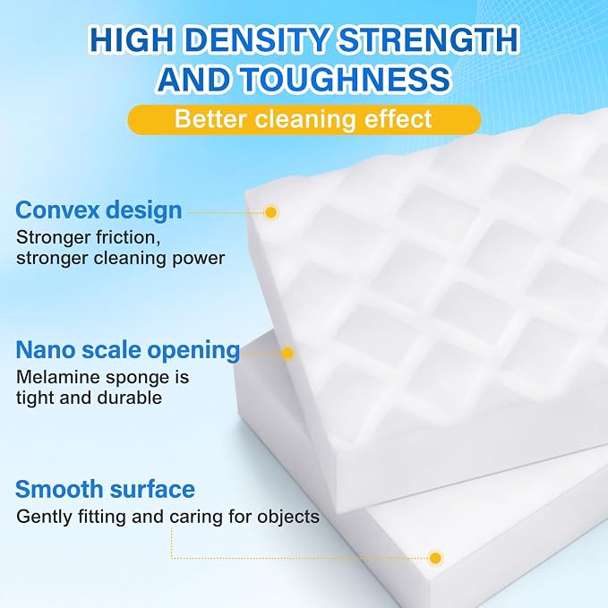 Magic Sponges Cleaning Eraser, 180 Pack 2X Density Stronger Melamine Sponge - Image 3