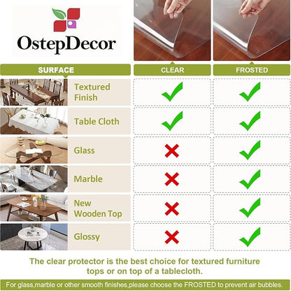 OstepDecor 18 x 72 Inch Clear Table Cover Protector, 2mm Thick Clear Plastic - Image 7