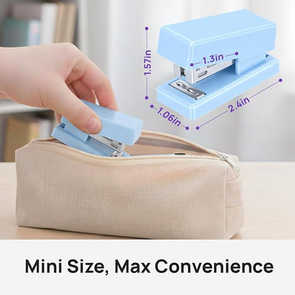 Mini Stapler with 2000 Staples, 30 Sheet Capacity, Jam-Free Small Desktop - Image 2