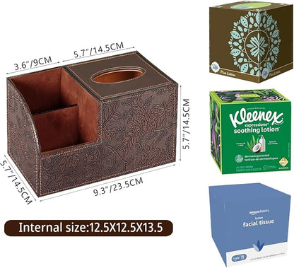 PU Leather Square Tissue Box Cover - Image 3