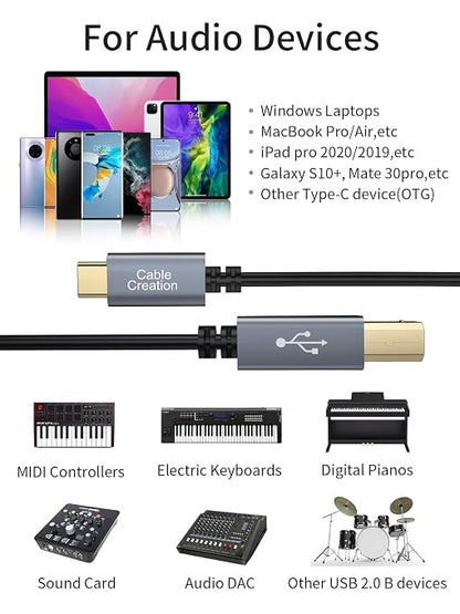 CableCreation USB B to USB C Printer Cable 10FT, USB-C to USB B Printer Cord - Image 7