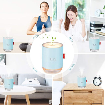 Portable Mini Cool Mist Humidifier, 500ml USB Personal Desktop Humidifier for Baby Bedroom Travel Office Home, Auto Shut-Off, 2 Mist Modes, Super Quiet, Blue - Image 7