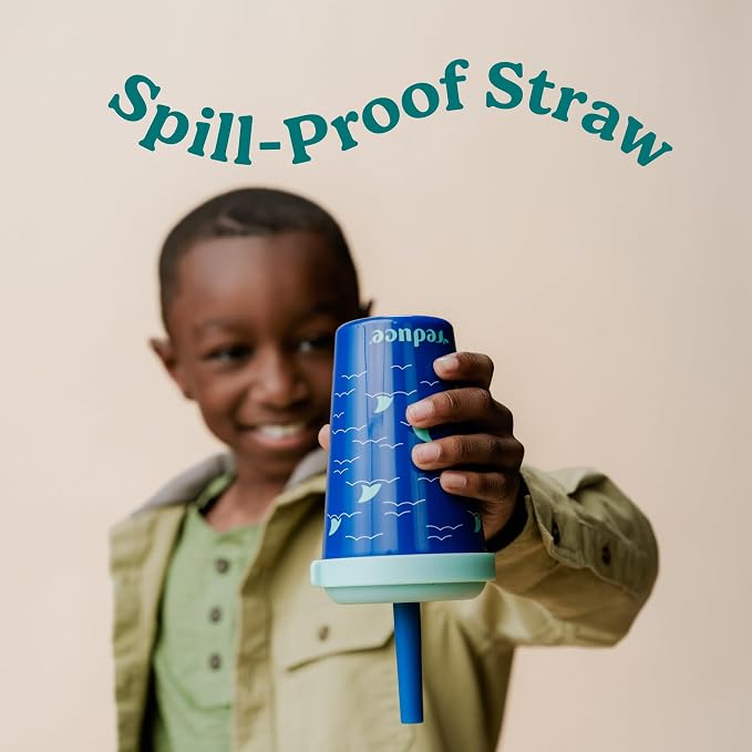 REDUCE GoGo's Kids Portable Tumbler Cups with Lids and Spill-Proof Straws - 5 Pack of Stackable 12 oz Tumblers with Twist-On Lids - Easy Storage, Dishwasher Safe - New Explorer - Image 5