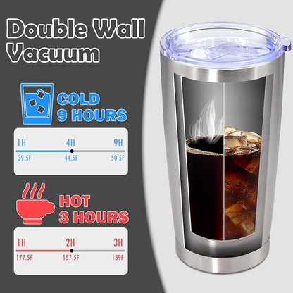 20oz Tumbler Bulk Stainless Steel Tumbler Cup with Lid Vacuum Insulated Double Wall Travel Mug, Durable Powder Coated Travel Coffee Tumbler Mug for Hot & Cold Drinks, Stainless Steel,12 Pack - Image 5