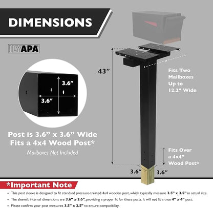 Ilyapa Double Mailbox Post for Outside - Image 3