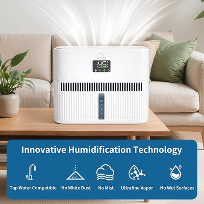 Smart Evaporative Humidifiers for Bedroom, Living Room, Nursery, Large Room up to 300 ft², 5L Tank, Max 48H Runtime, Mist-free Top Fill Humidifier for Baby, Plants, Easy to Clean - Image 3