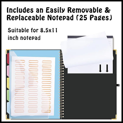 HAUTOCO Clipboard Folio with Refillable Lined Notepad - Image 3