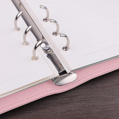 Antner A6 PU Leather Notebook Binder 6 Ring Refillable Budget Binder Cover - Image 4