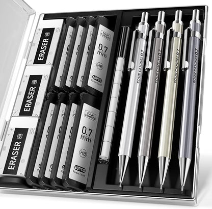 Four Candies 4PCS Metal Mechanical Pencil Set by FourCandies