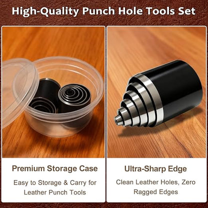 Leather Circle Cutter Tool Set, 13 Pieces Small Circle Punch Tools - Image 4