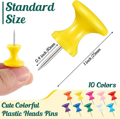 Outus 60 Pcs Giant Push Pins Jumbo Tacks 1/1.8inch Plastic Head - Image 2
