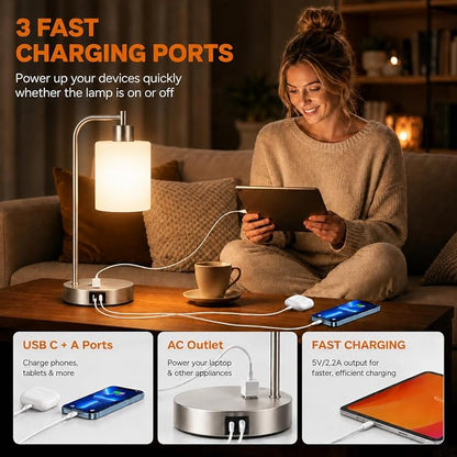 Set of 2 Industrial Touch Control Table Lamps - Image 4