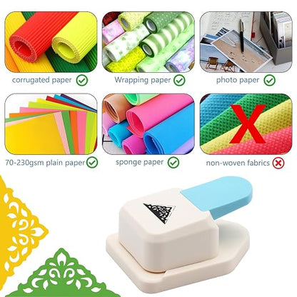 Paper Corner Punch Triangle Shape Flower Pattern, Large Craft Corner Punch - Image 5