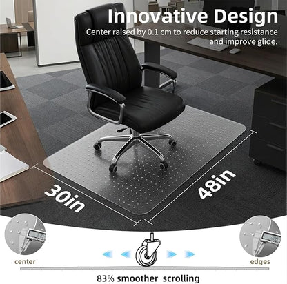 Office Chair Mat for Carpet: 30" x 48" Plastic Heavy Duty Computer Desk Mats - Image 6