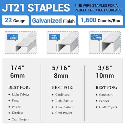 meite JT21 Staples, 5/16 Inch Galvanized Fine Wire Staples - Image 2