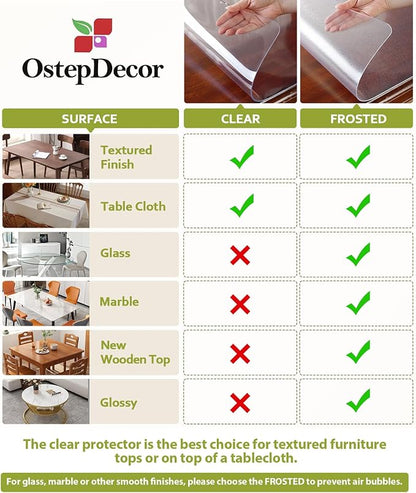 OstepDecor Clear Table Cover Protector 28 x 72 Inch, 1.5mm Thick Plastic Table - Image 4