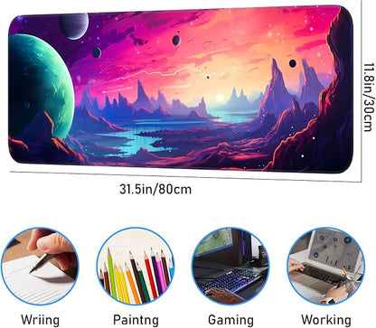 Gaming Mouse Pad, Non-Slip Rubber Base, Stitched Edges, 31.5x11.8 Inch Large - Image 3