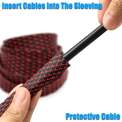 25ft PET Expandable Braided Cable Sleeve 1/3inch Pet Braided Cable Sleeve - Image 4