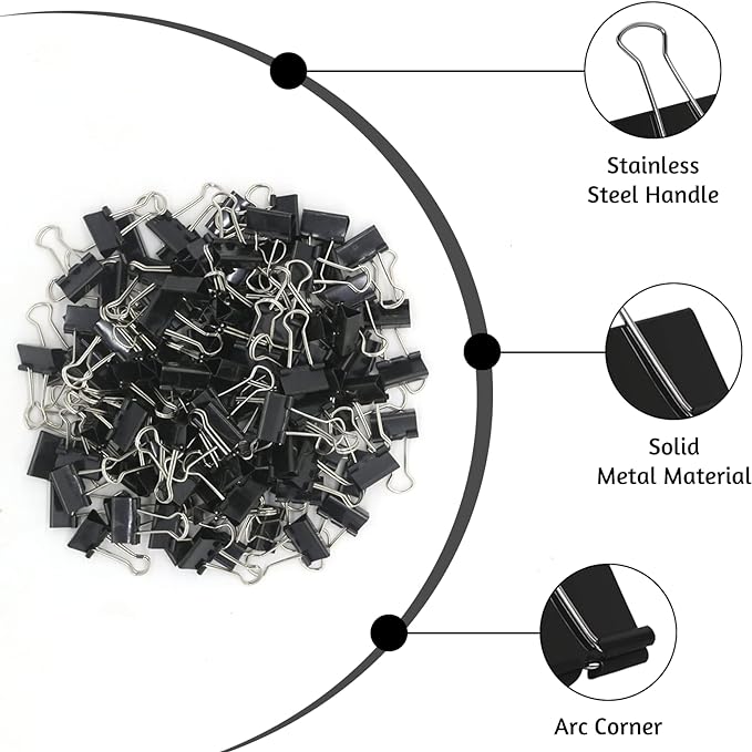 120 Pack Mini Binder Clips, Small Paper Clips 15mm 5/8 Inch. Micro Size Office - Image 3