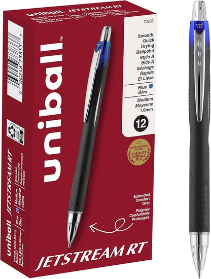 uniball Jetstream RT Retractable Ballpoint Pen, Medium Point, 12 Pack by uni-ball