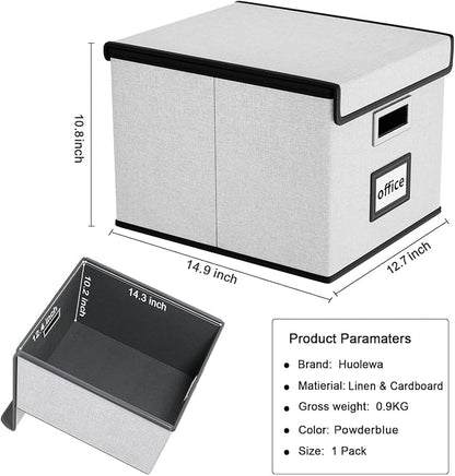 File Organizer Box with Lid, Collapsible File Folder Organizer - Image 3