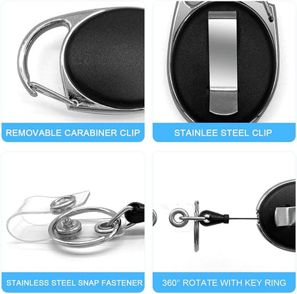 Teskyer Badge Reel, 5 Pack Retractable Badge Holders - Image 3