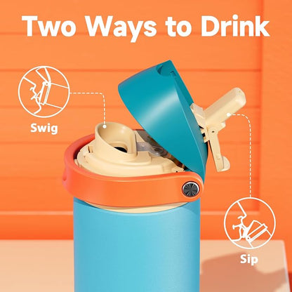 24 oz Insulated Water Bottle for Men: Meoky Stainless Steel Water Bottle with Straw and Spout Lid - Leak Proof, Cold for 24 Hours, Fits in Car Cup Holder, BPA-Free for Sports Travel, Summer Sweetness - Image 3