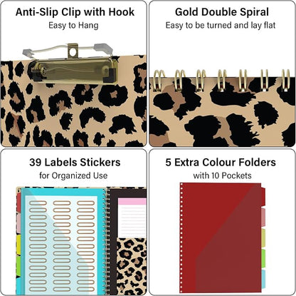 Foldable Clipboard Folio with Storage, 5 Plastic Folders with 10 Pockets - Image 3