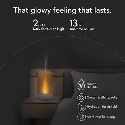 Vornado Votiv 7 Whole Room Ultrasonic Humidifier with Ambient Lighting, 2 Gallon Output, Carry Handle, Simple Refill, Touch Controls, 2 Mist Settings, Humidifier for Bedroom, Translucent White - Image 4