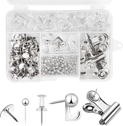 310 Pcs Silver Push Pins Set, Thumb Tacks Decorative Push Pins by BESARME