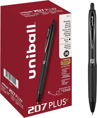 uniball™ 207 Plus+ Retractable Gel Pens, Medium Point, 36 Pack by uni-ball