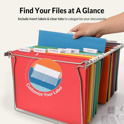SUNEE Hanging File Folders, 50 Pack Letter Size Hanging File Folders - Image 2