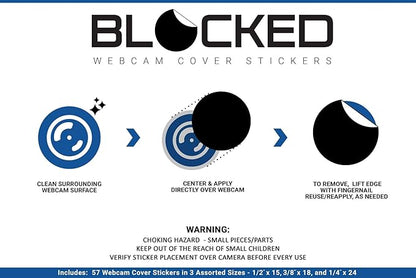Blocked Original Vinyl Webcam Cover Stickers | Restickable & Stackable Privacy - Image 6