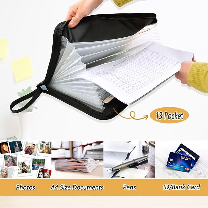 Blue Daisies Accordion File Organizer Expanding Document Folder - Image 5
