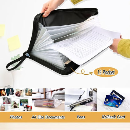 Blue Daisies Accordion File Organizer Expanding Document Folder - Image 5