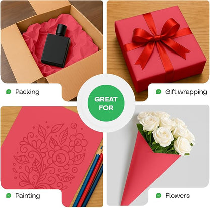 Christmas Red Kraft Paper Roll 24" x 1200" - Image 6
