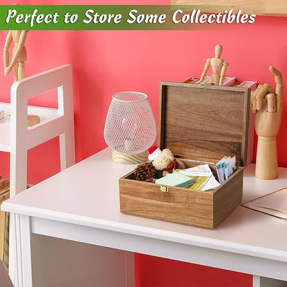 DRASTAR Wooden Keepsake Box, Large Acacia Storage Memory Box - Image 2