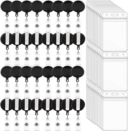 100 Pack Retractable Badge Reel Clips by Beieverluck