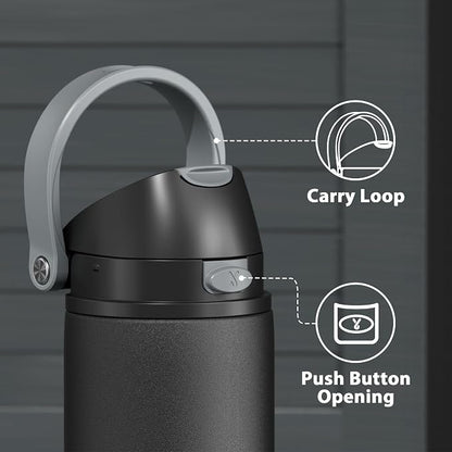 24 oz Insulated Water Bottle for Sports: Meoky Stainless Steel Water Bottle with 2-in-1 Straw and Spout Lid - Leak Proof, Cold for 24 Hours, Fits in Car Cup Holder, BPA-Free for Travel Gym, Night - Image 6