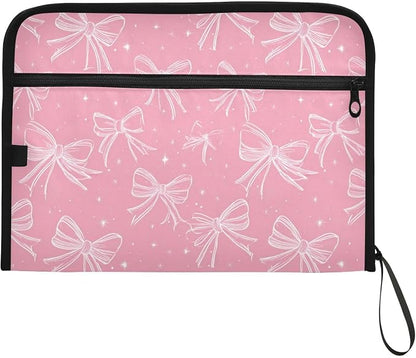 Pink Bows Accordion File Organizer Expanding Document Folder - Image 7