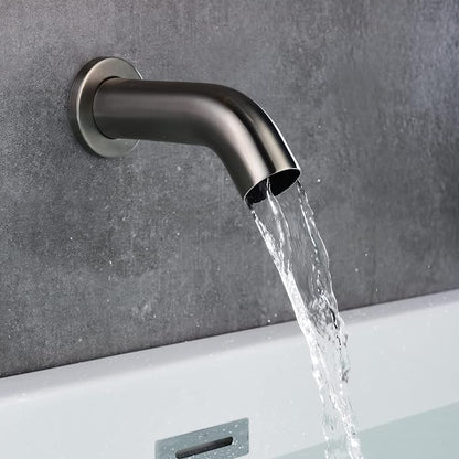 sumerain 3 Handle Wall Mount Tub Faucet with Sprayer, High Flow Waterfall Bathtub Faucet Brushed Nickel - Image 4
