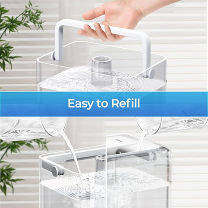 CHIVALZ Humidifiers for Bedroom, 6L Cool Mist Humidifiers for Baby Nursery, 26dB Quiet, 50H Runtime, Top Fill Humidifier for Large Room, Home, Plants, Nightlight, Oil Diffuser 1 Pack White - Image 6